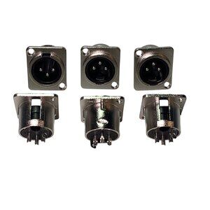 6 Pack XLR 3Pin Male Panel Mount Chassis Microphone Jack Audio Connector New